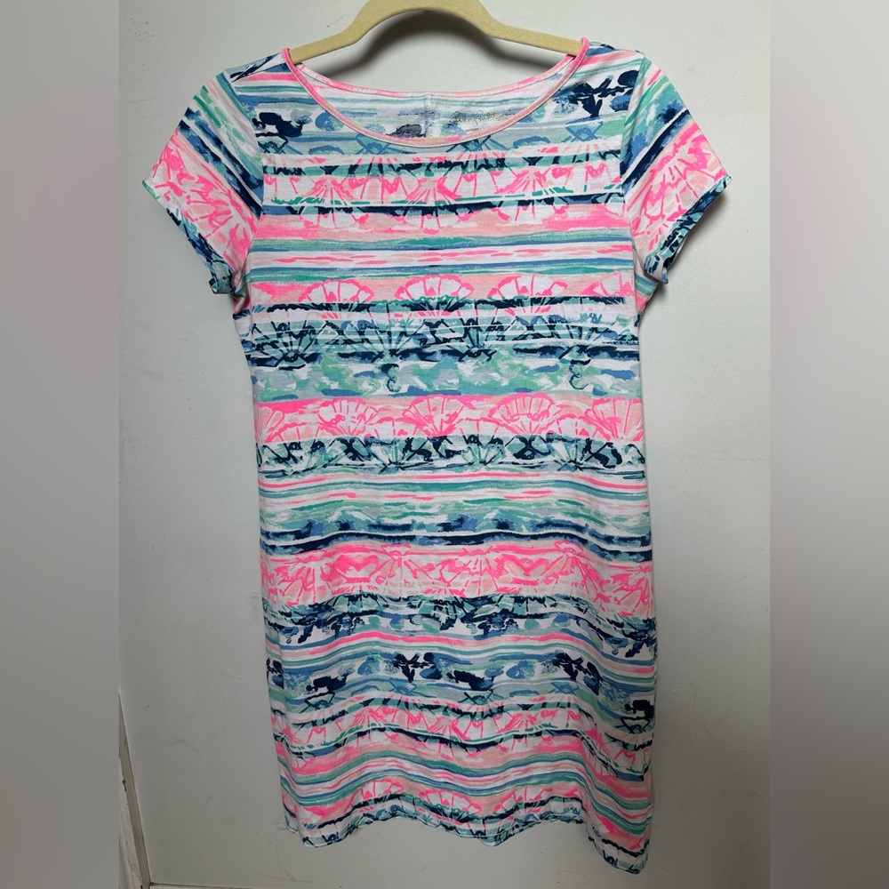 Lilly Pulitzer Short Sleeve Marlowe Dress “A Wave From It All” Print Size Small
